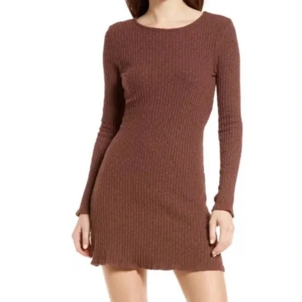 Lisa Says Gah Brown Long Sleeve Dress